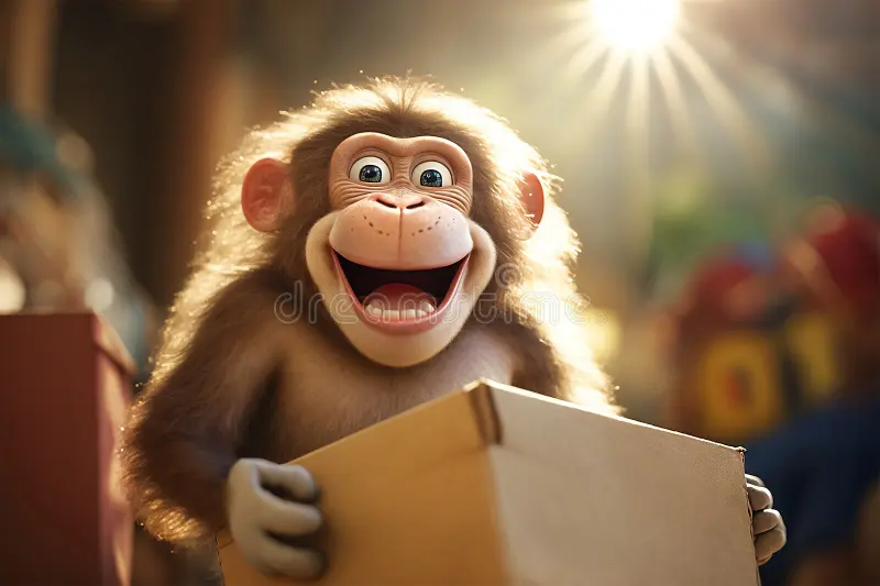 Monkey Holding a Box